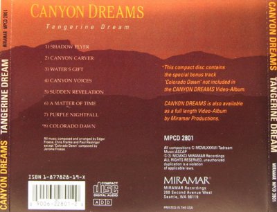 Tangerine Dream - Canyon Dreams 1987