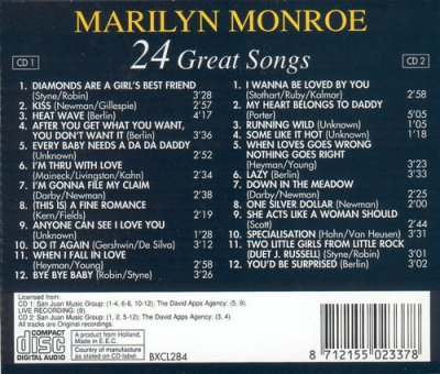 Marilyn Monroe - 24 Great Songs 2CD (2004)