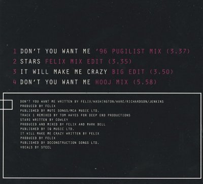 Felix - Don't You Want Me (Maxi-Single) 1996