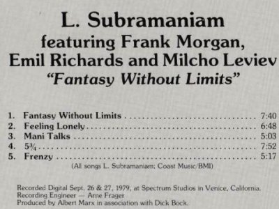 L. Subramaniam - Fantasy without Limits 1979