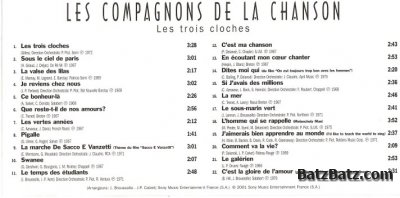 LES COMPAGNONS DE LA CHANSON - Les tois cloches  2001