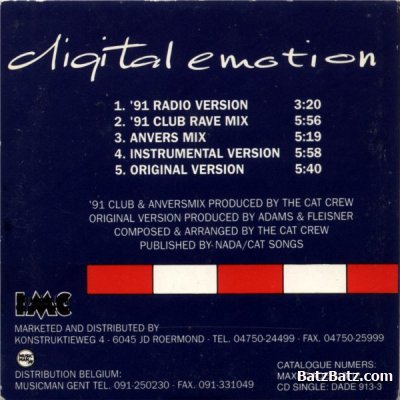 Digital Emotion - Dont Stop (The Rave) 1991 Club & Anvers Mix (CDM) (1991) (Lossless, MP3)