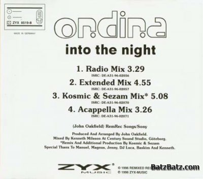 Ondina - Into The Night (Maxi-Single) (1996)