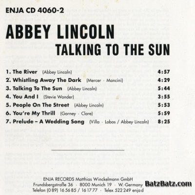 Abbey Lincoln - Talking To The Sun (1983)