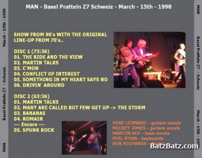 Man - Basel Pratteln Z7 Schweiz - March 15th 1998 (Bootleg)