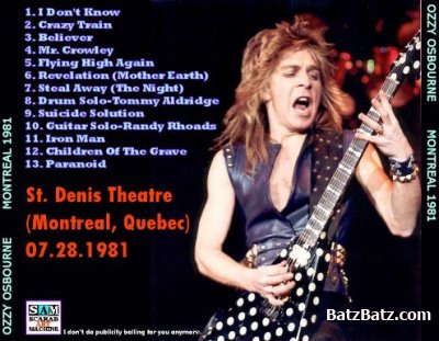 Ozzy Osbourne - Montreal 1981 (bootleg)