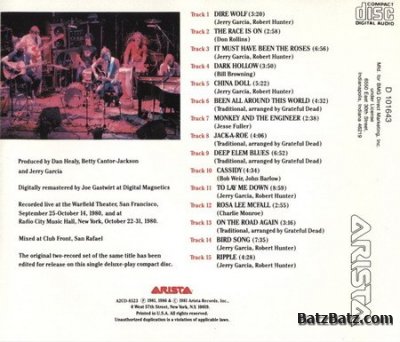 Grateful Dead - Reckoning (Acoustic, Live) 1981 (Lossless)