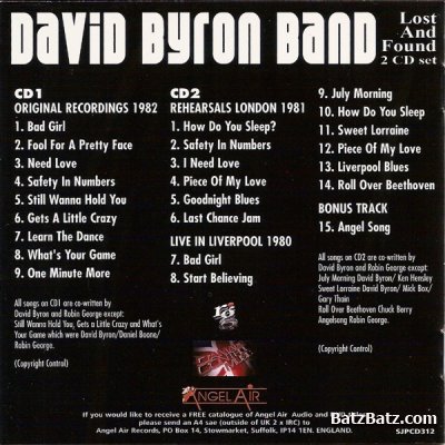 David Byron Band (The Byron Band) - Lost And Found 2009 (2CD set) Lossless