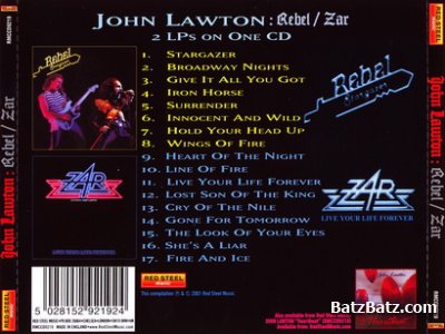 Jonh Lawton: Rebel / Zar - Stargazer 1983 / Live Your Life Forever 1990 (2001) Lossless