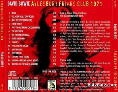 David Bowie - Aylesbury Friars Club 1971 (Lossless)