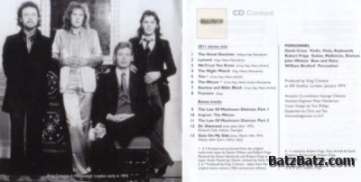 King Crimson - Starless And Bible Black 1974 (Panegyric 40th Anniversary Edt. 2011) Lossless