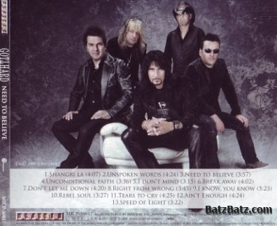 Gotthard - Need To Believe 2009 (Avalon/Marquee Inc. Japan SHM-CD) Lossless