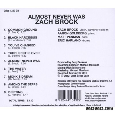 Zach Brock - Almost Never Was (2012)