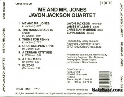 Javon Jackson - Me and Mr. Jones (1992) [Lossless]