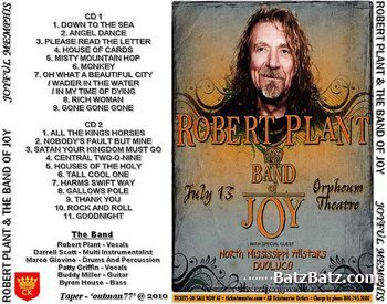 Robert Plant and The Band Of Joy - Joyful Memphis  2010 (bootleg)