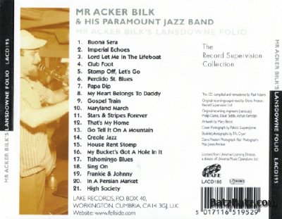 Acker Bilk & His Paramount Jazz Band - Mr Acker Bilk's Lansdowne Folio (2007) Lossless + mp3