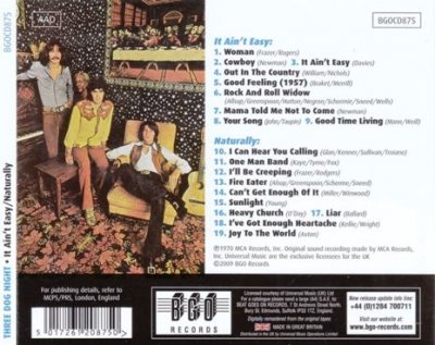 Three Dog Night - It Ain't Easy/Naturally 1969/1970 (BGO 2009) Lossless+MP3