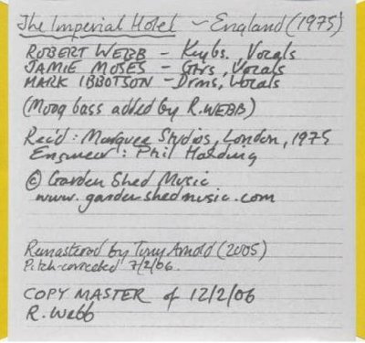 England - The Imperial Hotel 1975 EP (2006)