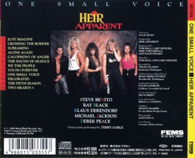 Heir Apparent - One Small Voice 1989 (Metal Blade/Fems, Japan 1990) Lossless