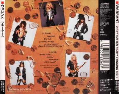 Warrant - Dirty Rotten Filthy Stinking Rich 1989 (Cbs/Sony, Japan 1st Press) Lossless