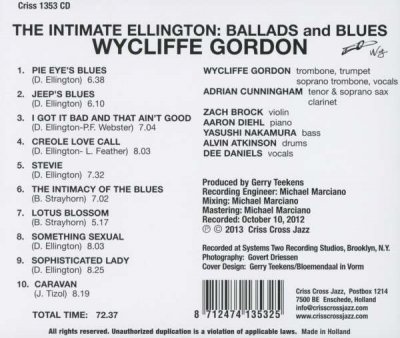 Wycliffe Gordon - The Intimate Ellington / Ballads and Blues (2013)