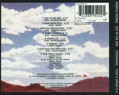 Patrick Moraz -  Out In The Sun 1977 (Virgin 1991) Lossless