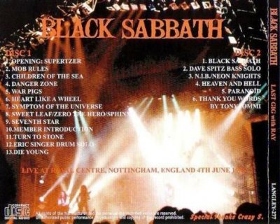 Black Sabbath - Last Gig with Ray 1986 (2CD Bootleg: Royal Centre Concert Hall, Nottingham, UK) Lossless