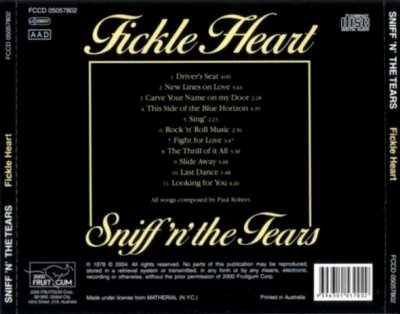 Sniff 'n' the Tears - Fickle Heart (1978) (reissue 2004)