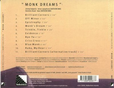 Dominic Duval / Jimmy Halperin - Monk Dreams (2005) Lossless