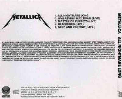 Metallica - All Nightmare Long 2008 (EP, SHM-CD Universal/Japan) Lossless