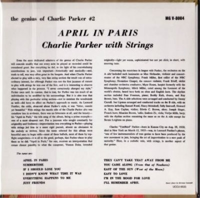 Charlie Parker - April In Paris 1957 (SHM-CD/Japan 2011) Lossless