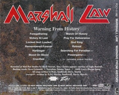 Marshall Law - Warning From History 1999 (Pony Canyon / Japan Edit.) Lossless