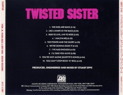 Twisted Sister - You Can't Stop Rock 'n' Roll 1983 (2CD: Atlantic, Japan 1997/Armoury, USA 2011) Lossless