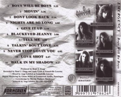 Emergency - Boys Will Be Boys 1993 (AOR Heaven 2005) lossless