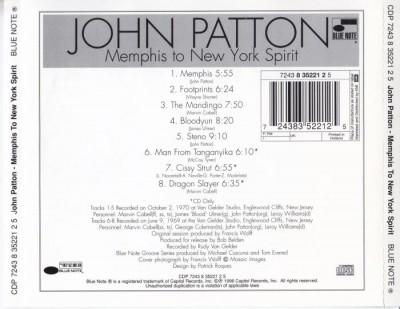 John Patton - Memphis To New York Spirit (1970) Lossless