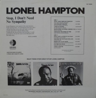 Lionel Hampton - Stop! I Don't Need No Sympathy (1974)