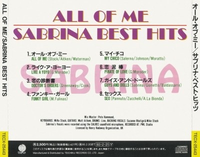 Sabrina - All Of Me - Sabrina Best Hits (1995) (Lossless)