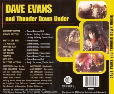 Dave Evans And Thunder Down Under - Dave Evans And Thunder Down Under 1986 (Ecstasy Rec. 2000) Lossless