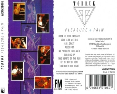 Tobruk - Pleasure + Pain 1987 (FM Rec. 1988) Lossless