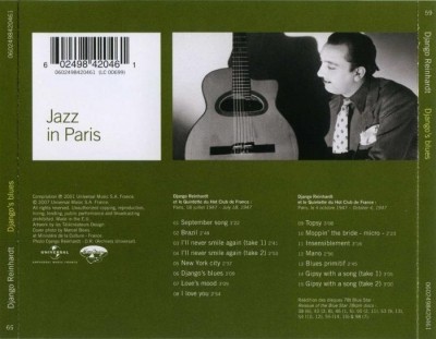 Django Reinhardt - Django's Blues [Jazz in Paris - 59] (2001) Lossless