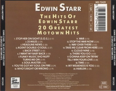 Edwin Starr - 20 Greatest Motown Hits (1987) Lossless