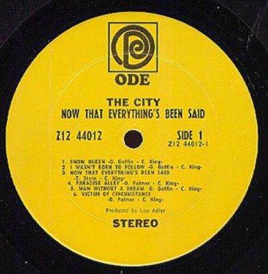 The City (& Carole King) - Now That Everything's Been Said  1969 (2004)