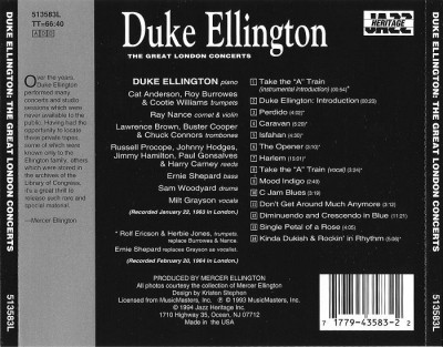 Duke Ellington - The Great London Concerts (1963) Lossless