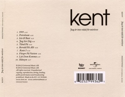 Kent - Jag Ar Inte Radd For Morkret (2012) Lossless+Mp3