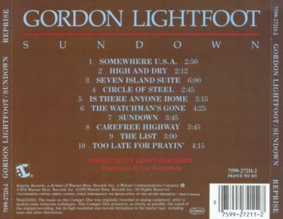 Gordon Lightfoot - Sundown (1974) (reissue 1987)