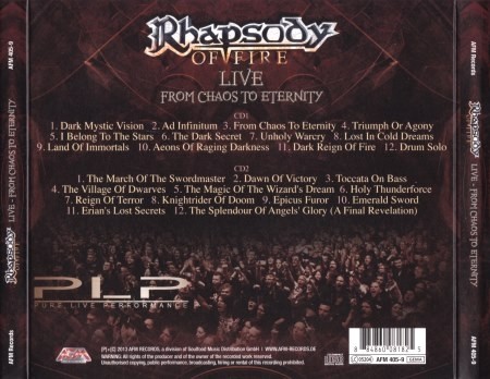 Rhapsody Of Fire - Live: From Chaos To Eternity (2CD) 2013 (Lossless)