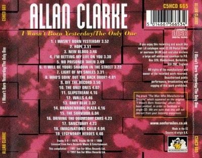 Allan Clarke - I Wasn't Born Yesterday (1978) The Only One (1980) (1997) Lossless