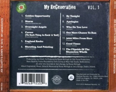 Joe Elliott's Down 'n' Outz - My Regeneration [Vol.1] (2010) (Lossless)