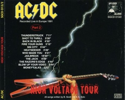 AC-DC -  High Voltage Tour 1991 (Part 1 & 2/Bootleg 1994) Lossless