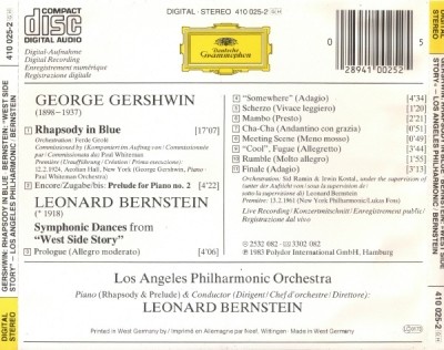 Gershwin-Bernshtein - Rhapsody In Blue/ West Side Story 1983 (Lossless)